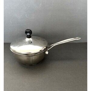 Cuisinart Stainless Steel Small Pour Saucier Pot Serving pan w Lid Small Spout